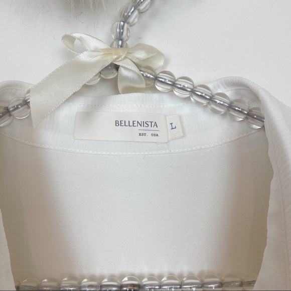 Bellenista Off White Blouse with Back Waist Tie - Picture 4 of 8